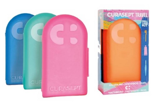 Curasept kit viaggio 1 spazzolino+ 1 dentifricio 20ml +3 picks- vari colori